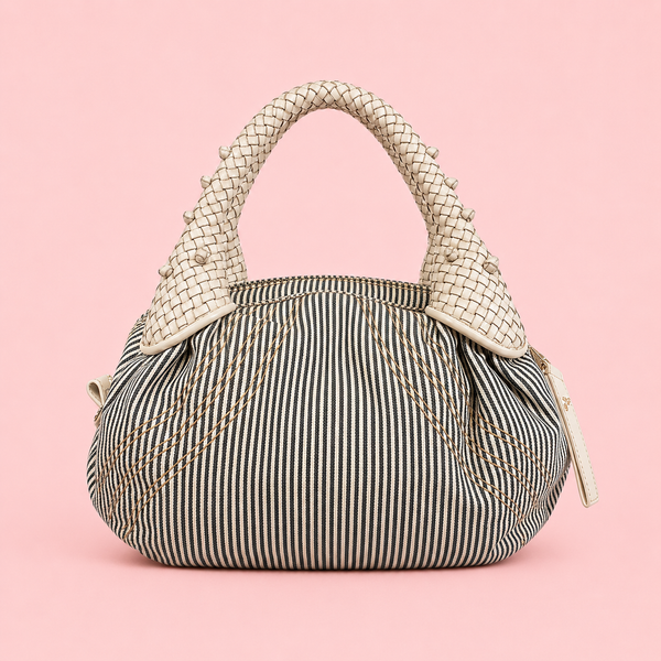 Fendi Denim Striped Mini Spy Bag