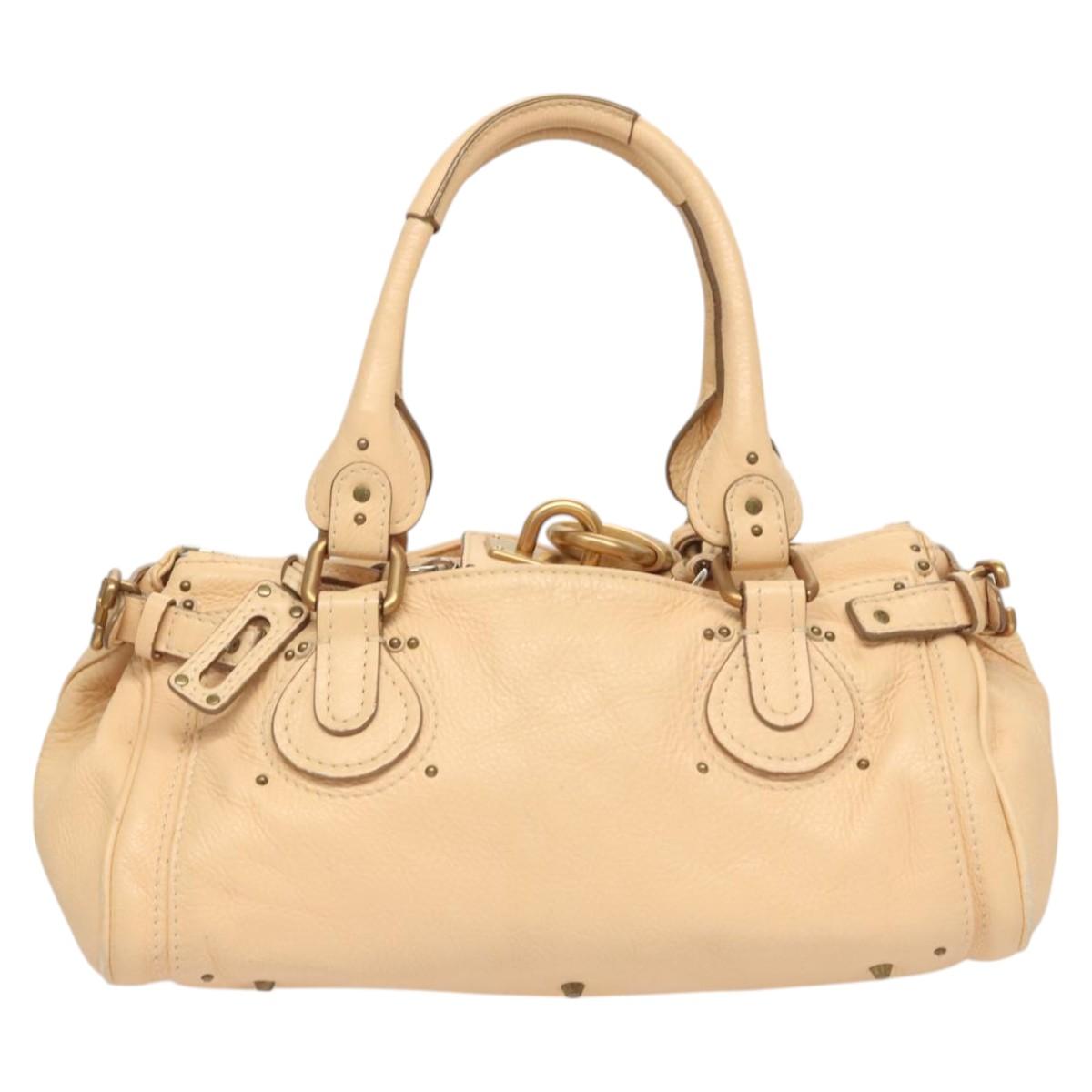 Chloe Paddington Hand Bag Leather Beige