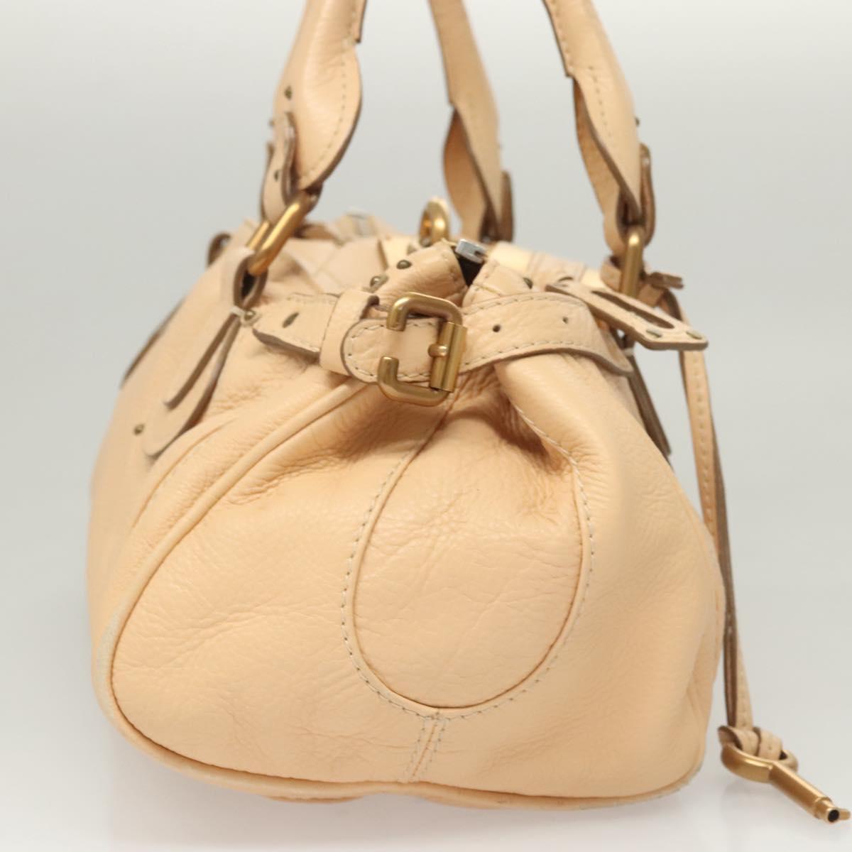 Chloe Paddington Hand Bag Leather Beige