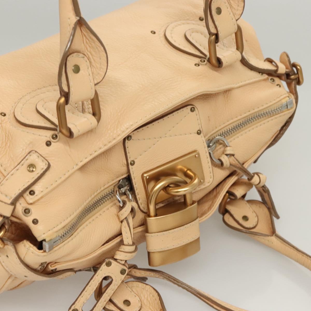 Chloe Paddington Hand Bag Leather Beige
