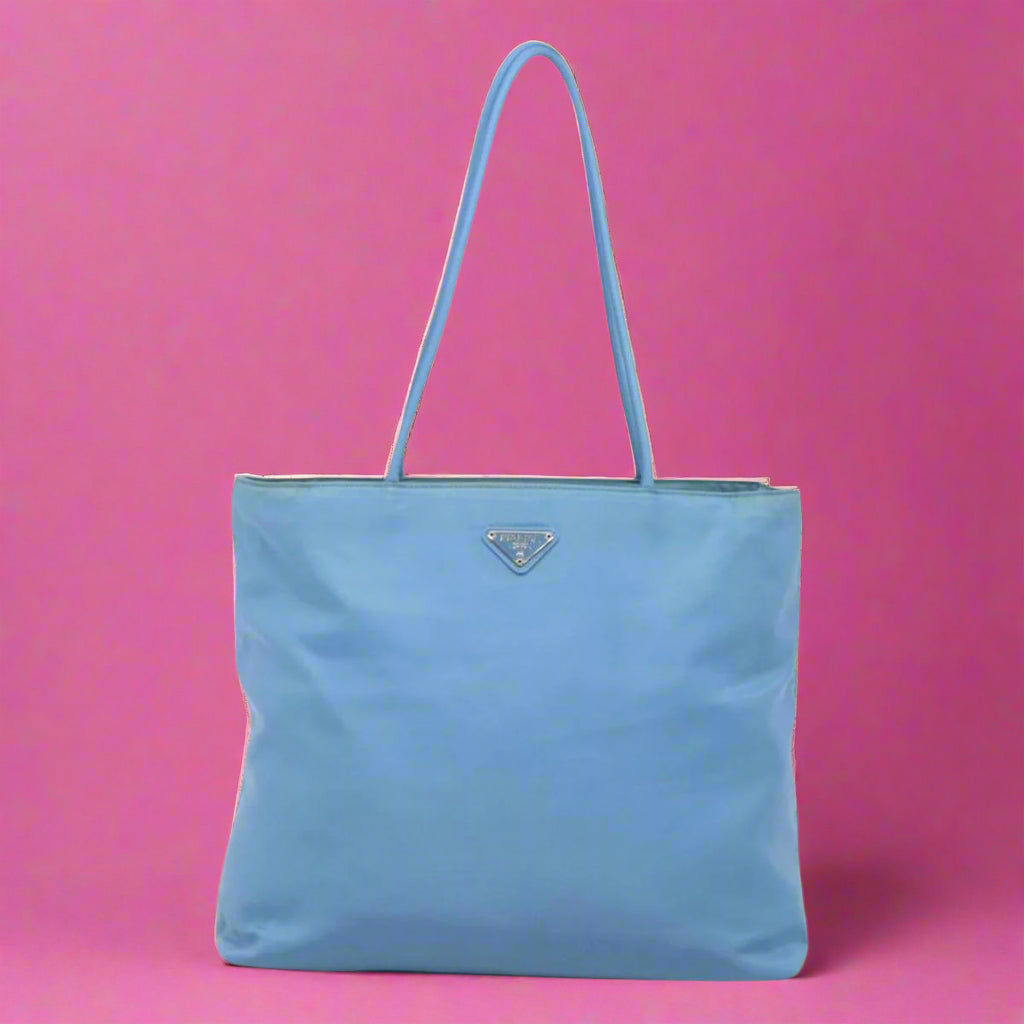 Prada Tote Bag Nylon Blue