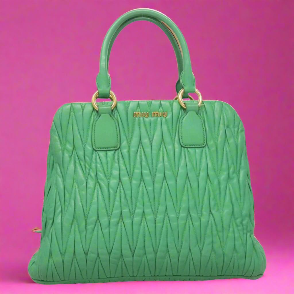 Miu Miu Matelasse Green