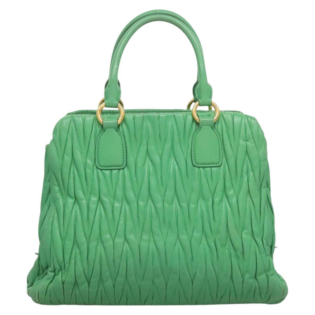 Miu Miu Matelasse Green