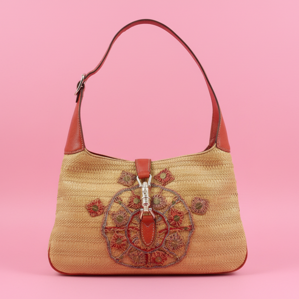 Gucci Jackie Embroidered Shoulder Bag