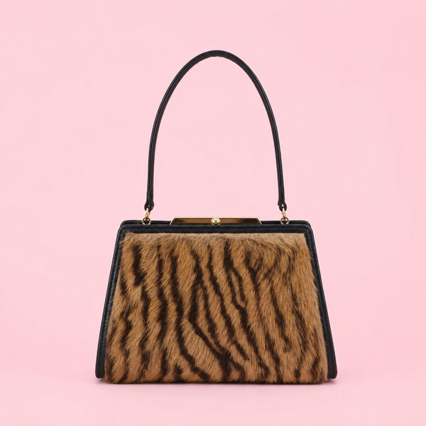 LOEWE Tiger Print Calf Hair Vanity Shoulder Bag
