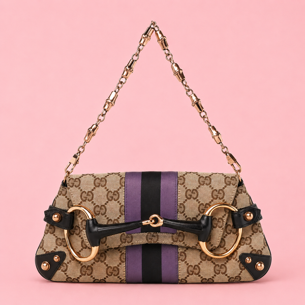 Tom Ford Era Gucci Horsebit GG Canvas Convertible Shoulder Bag & Clutch
