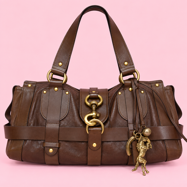 Chloé Kerala Brown Leather Equestrian Charm Shoulder Bag