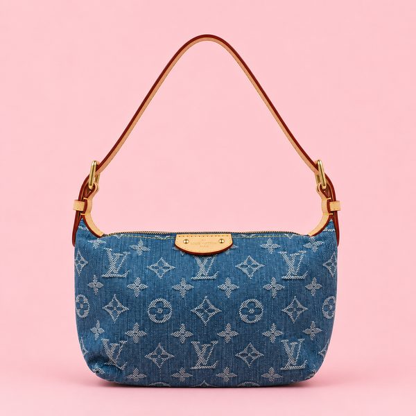 Louis Vuitton Monogram Denim Hills Pochette Blue Shoulder Bag