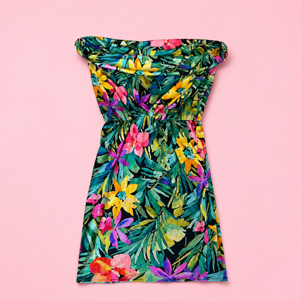 Blumarine Colorful Flower 100% Silk Dress