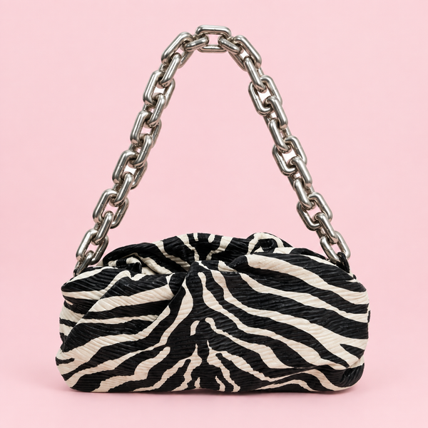 Bottega Veneta Zebra Print Chain Pouch