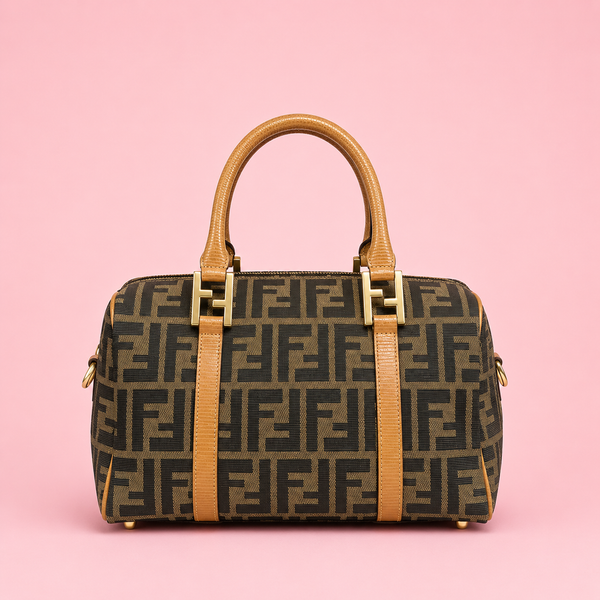 Fendi Zucca Print Boston Bag
