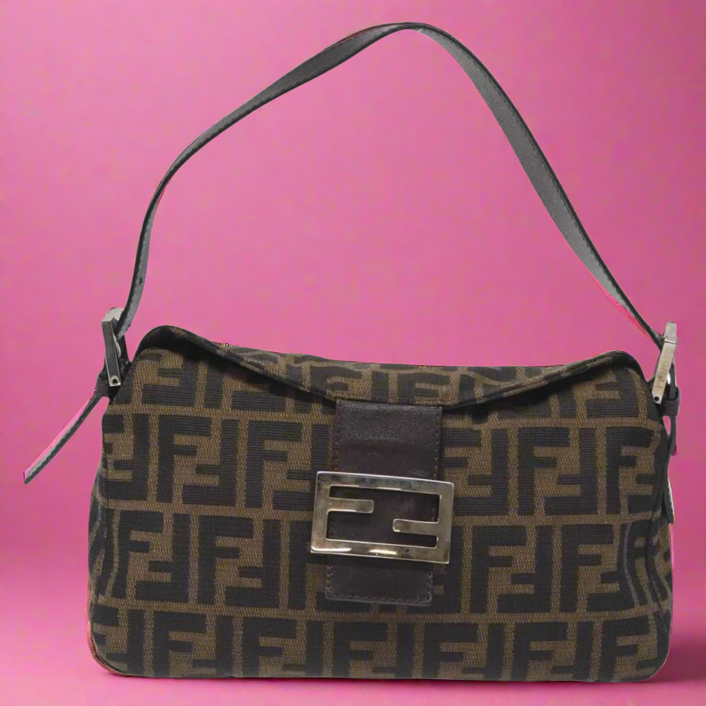 FendiI Zucca Canvas Baguette