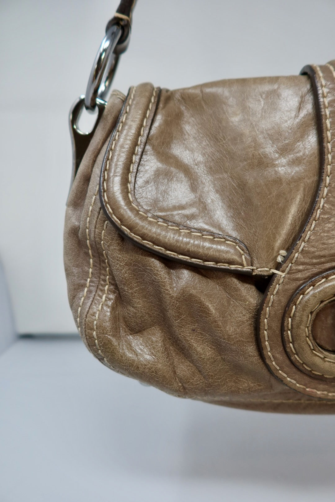 Prada Gray Hobo Bag