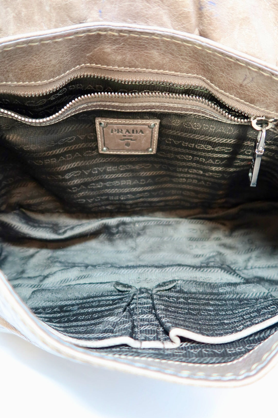 Prada Gray Hobo Bag