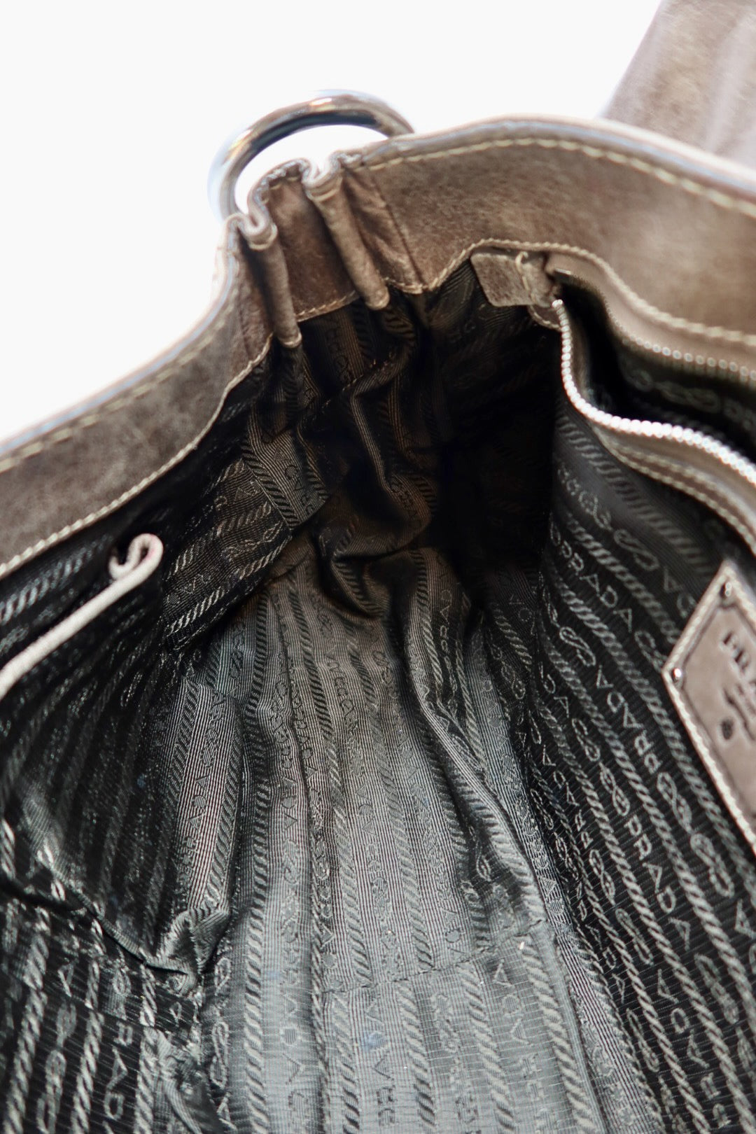 Prada Gray Hobo Bag