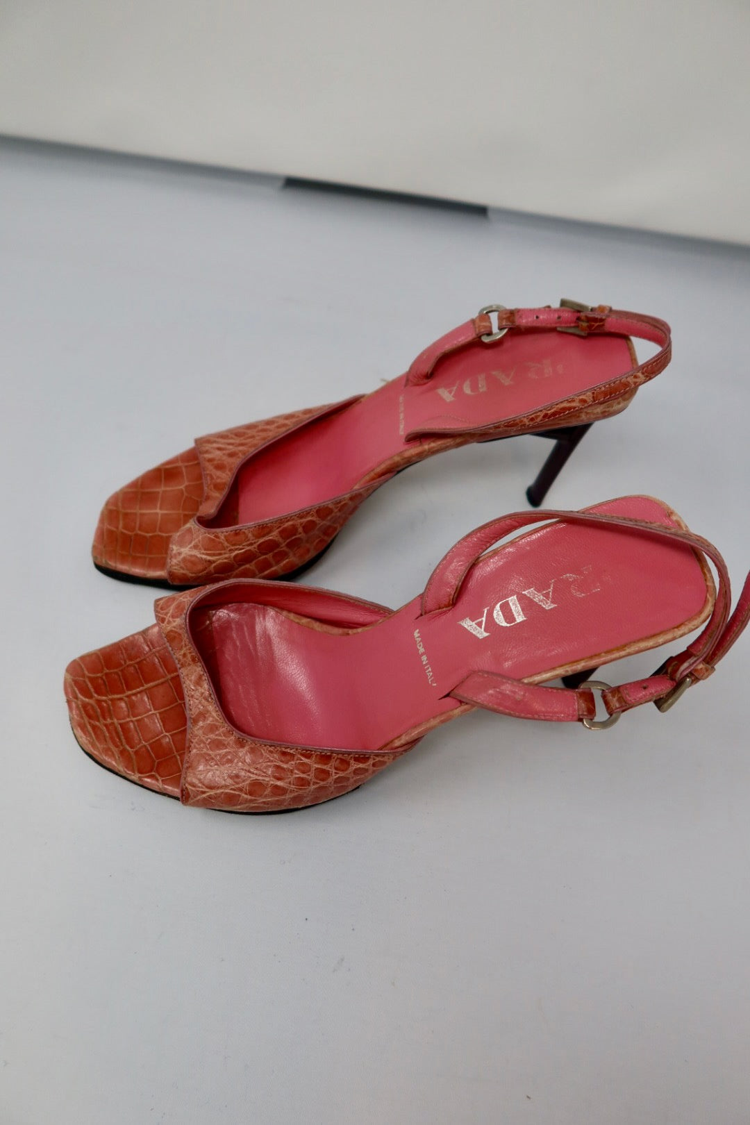 Pink Snakeskin Prada Heels - Size 37 EU