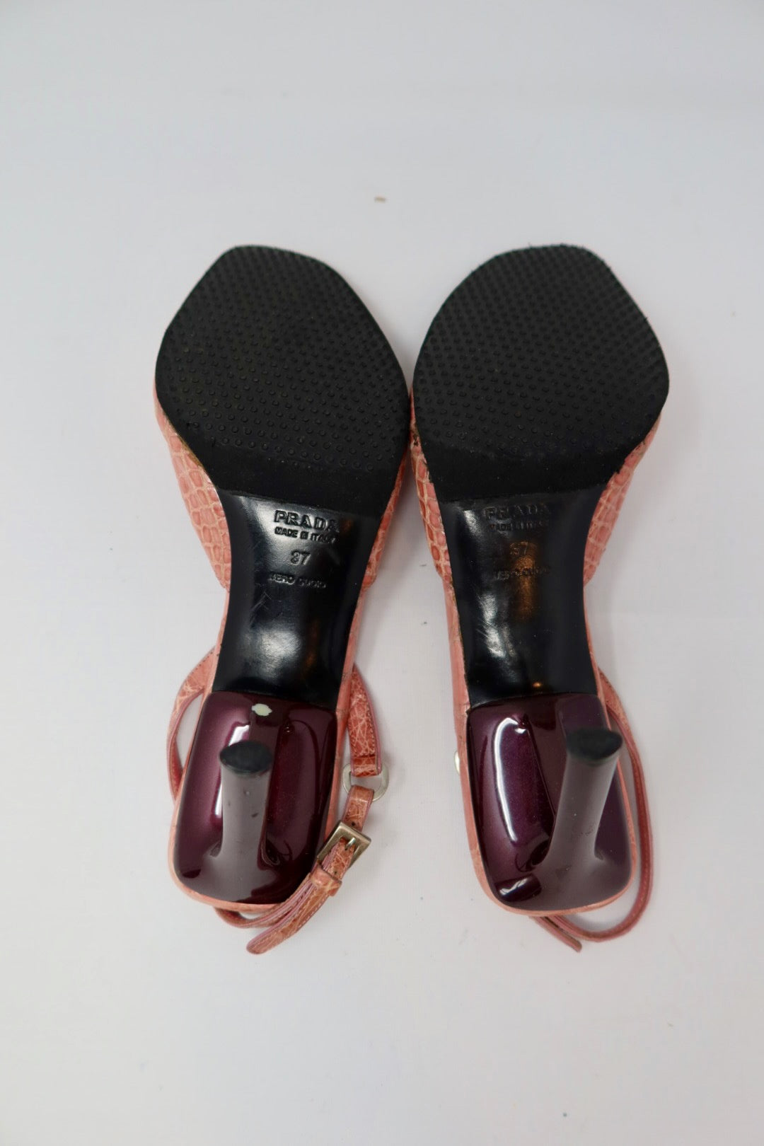 Pink Snakeskin Prada Heels - Size 37 EU