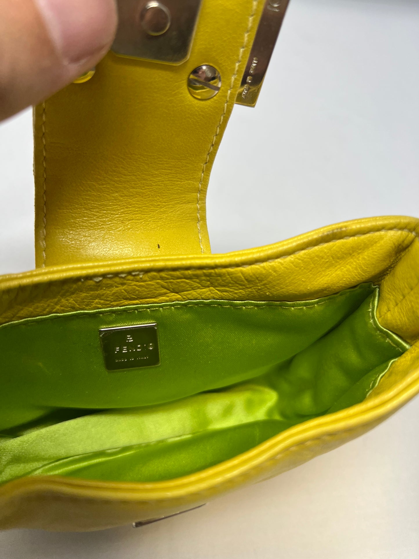 Fendi Yellow and green mini croissant