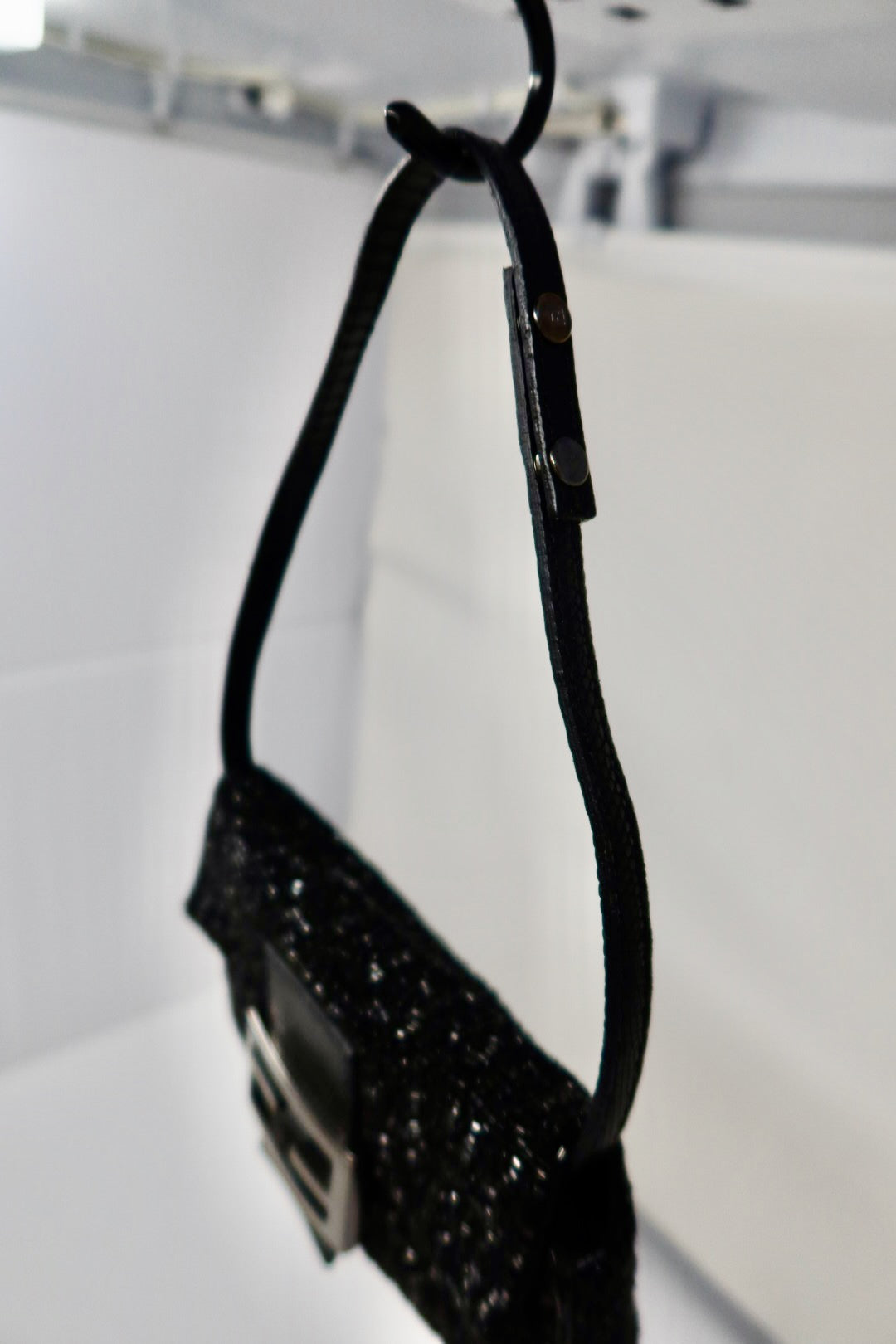 Fendi Beaded Black Baguette Mini