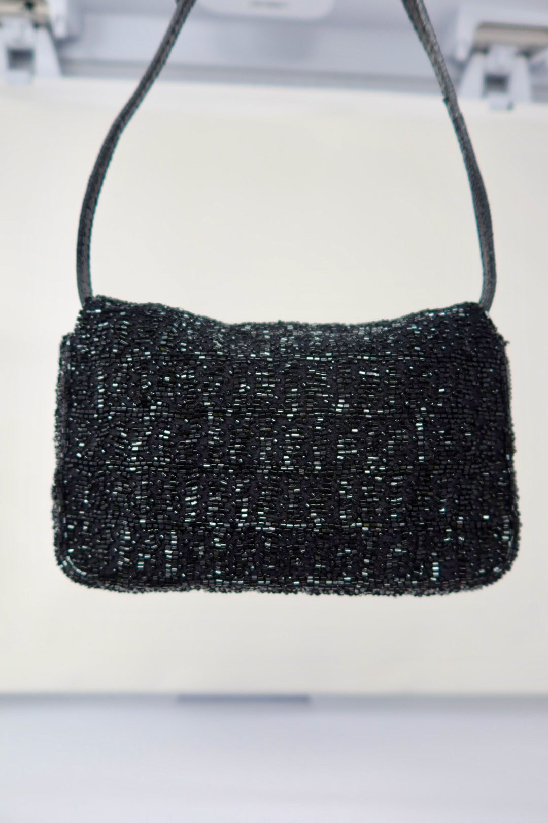 Fendi Beaded Black Baguette Mini