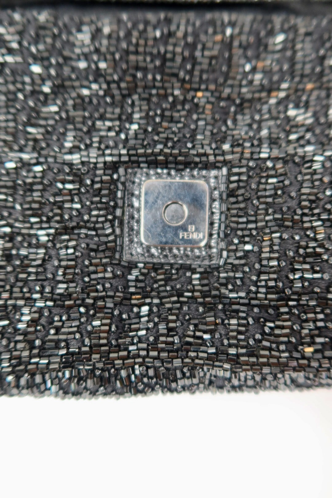 Fendi Beaded Black Baguette Mini