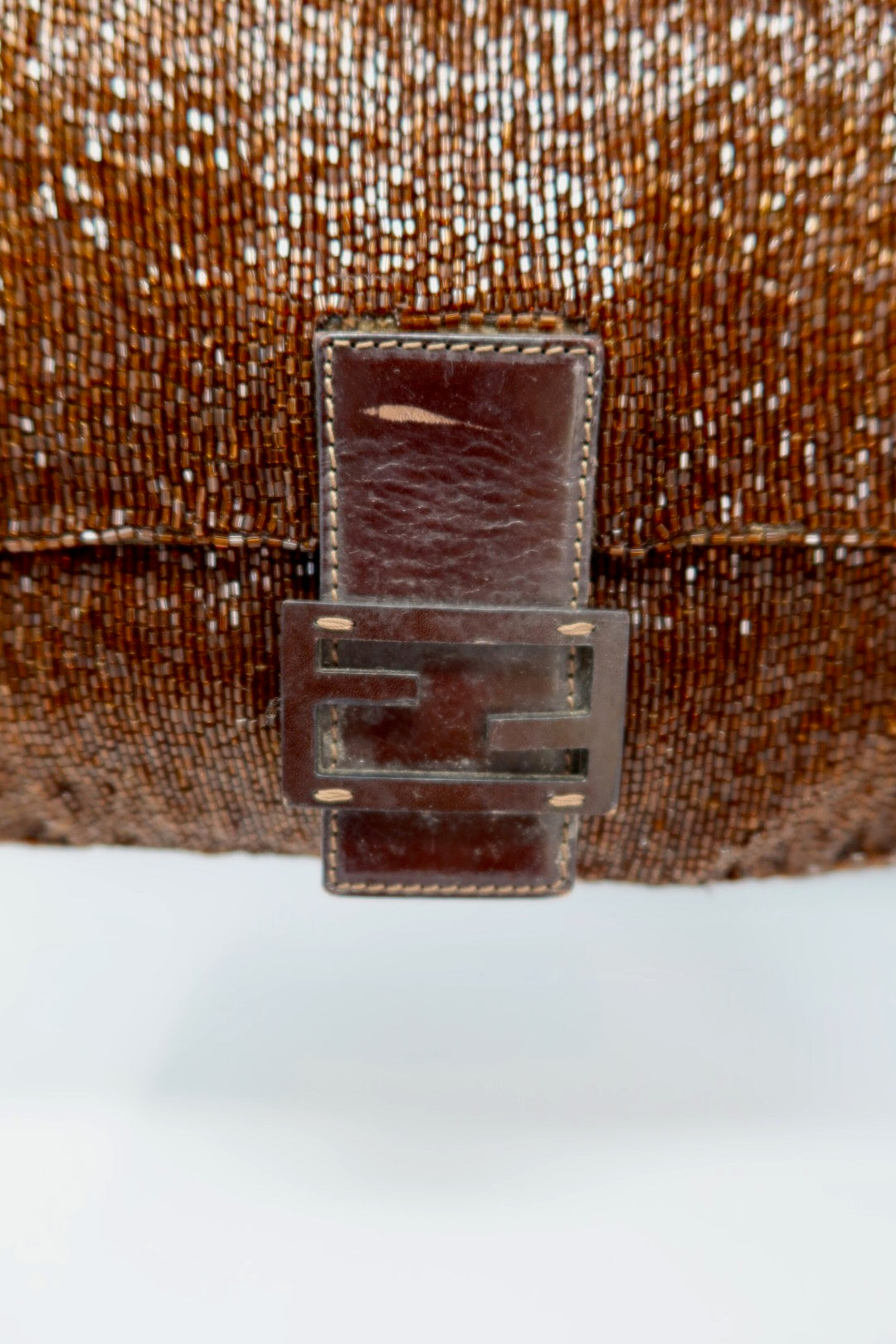 Fendi Mama Baugette Beaded Brown