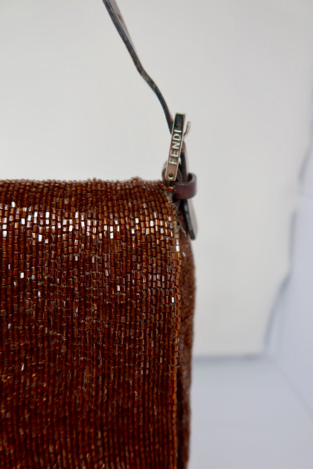 Fendi Mama Baugette Beaded Brown