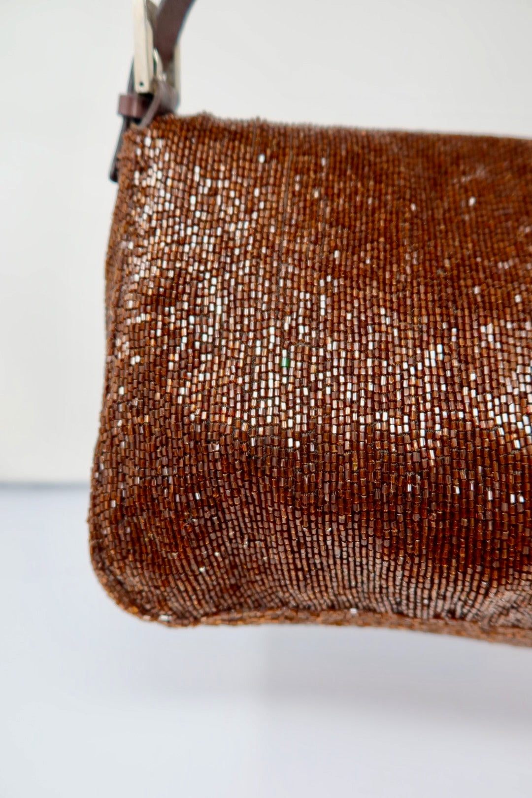 Fendi Mama Baugette Beaded Brown