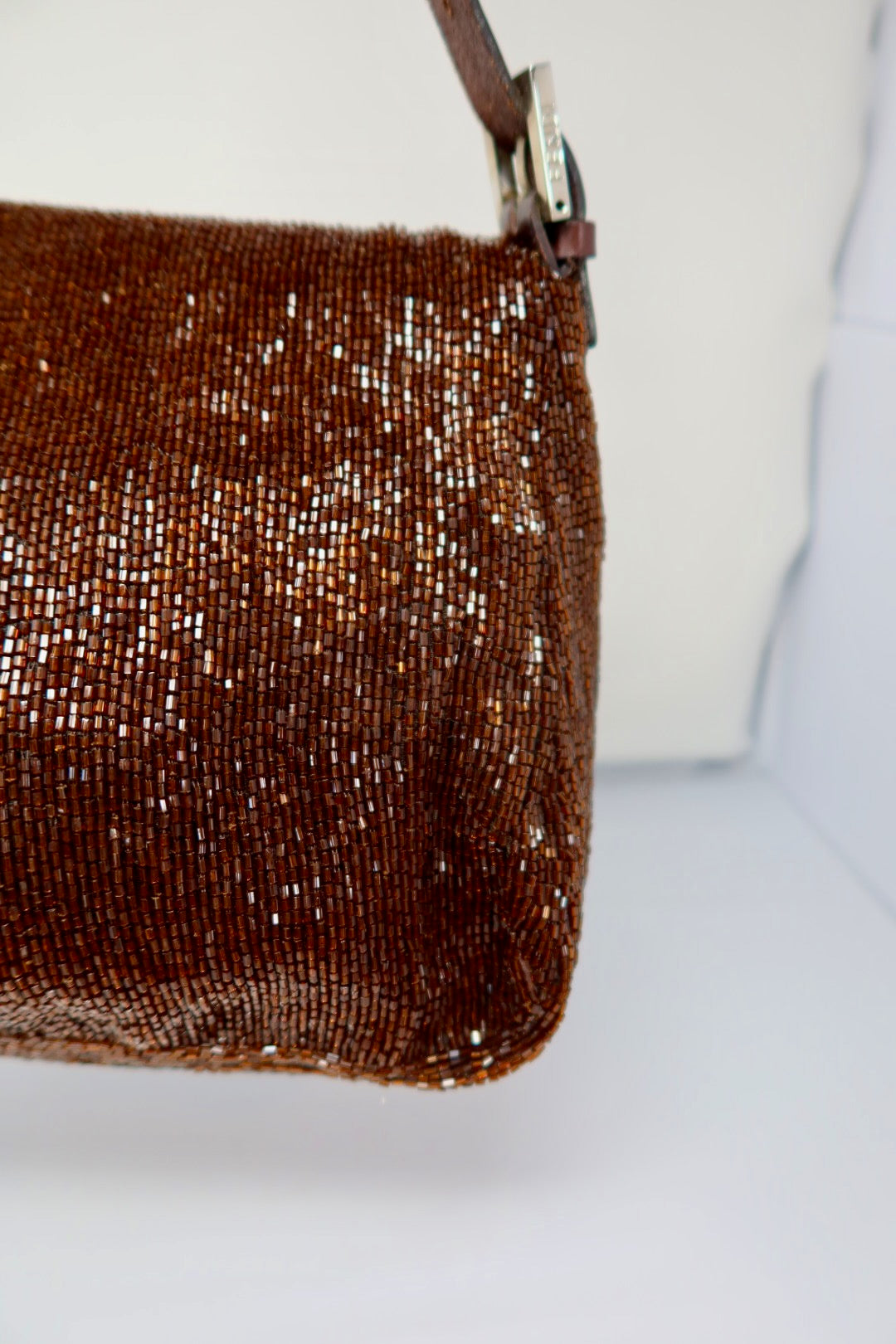 Fendi Mama Baugette Beaded Brown