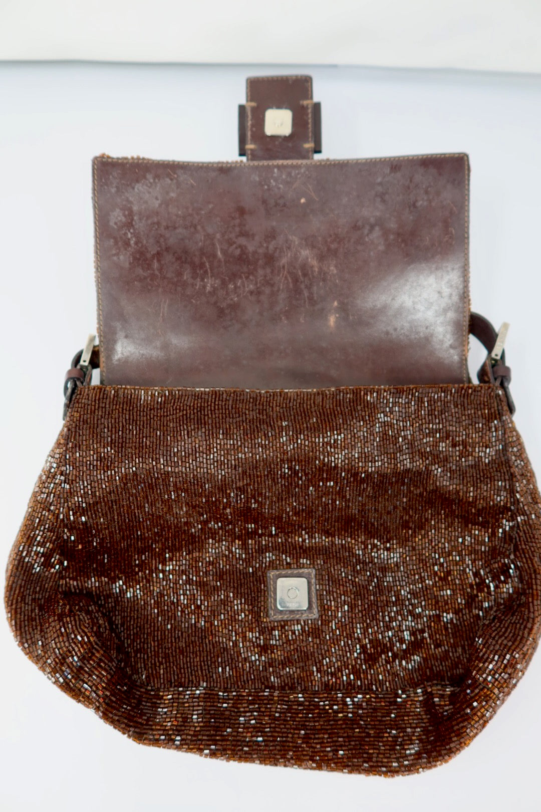 Fendi Mama Baugette Beaded Brown