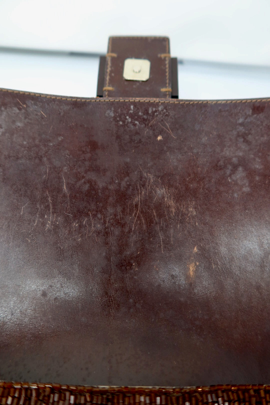 Fendi Mama Baugette Beaded Brown