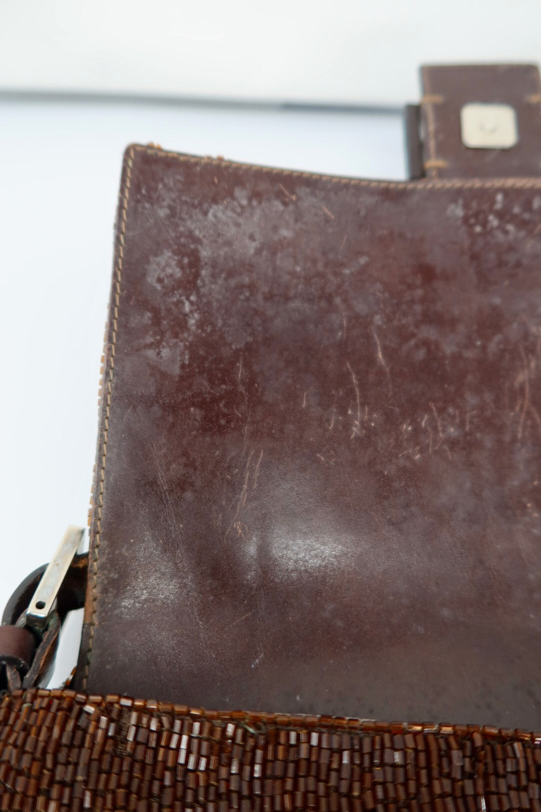 Fendi Mama Baugette Beaded Brown