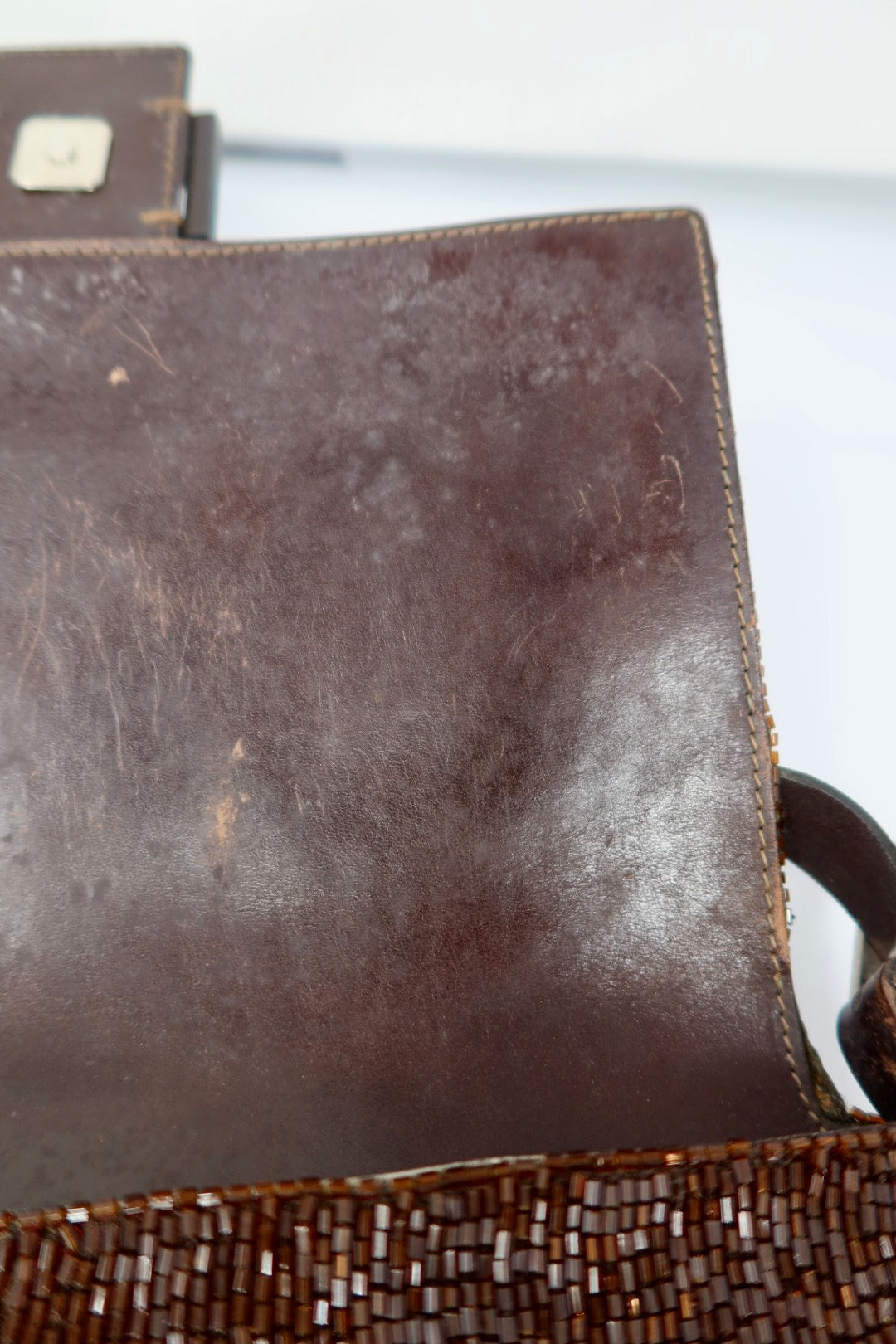 Fendi Mama Baugette Beaded Brown