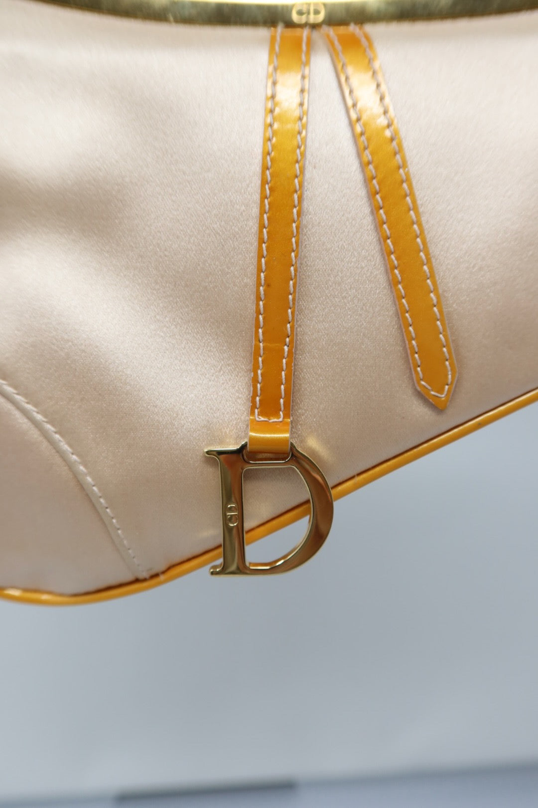 Dior Mini Saddle Orange Satin