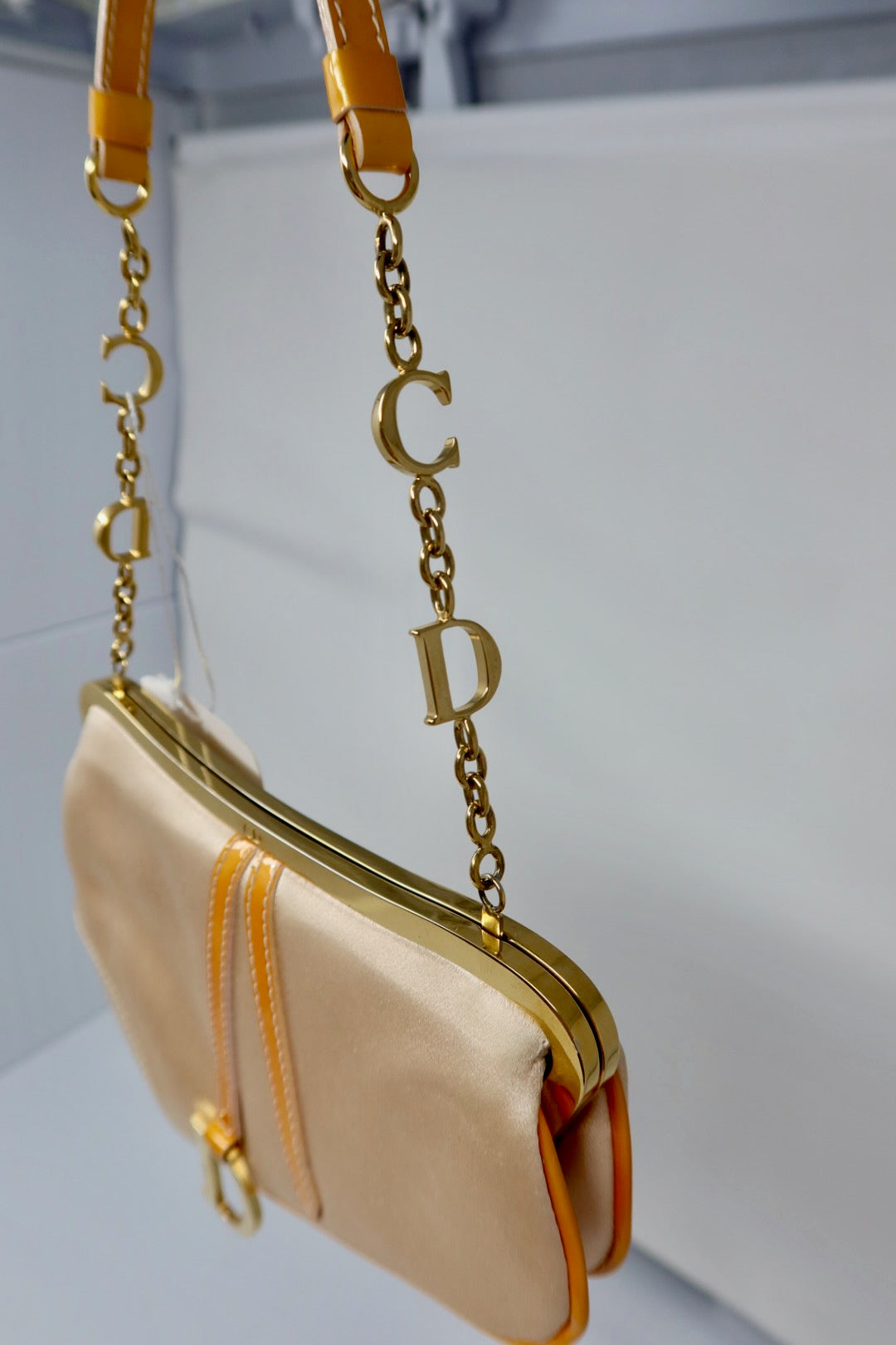 Dior Mini Saddle Orange Satin