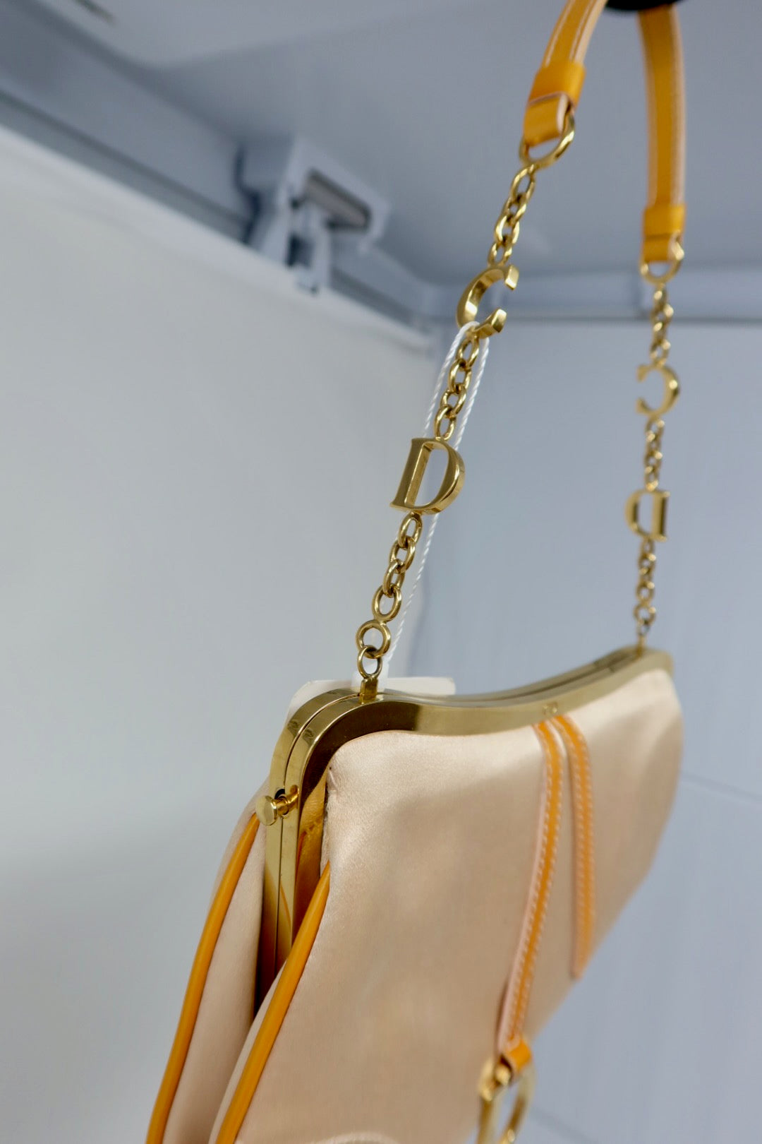 Dior Mini Saddle Orange Satin