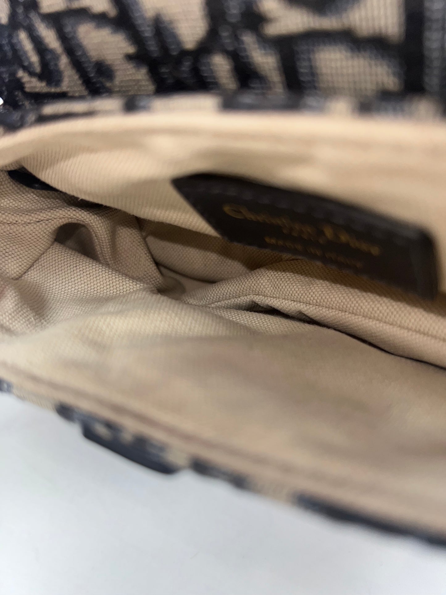 Christian Dior Mini Saddle Canvas Gray