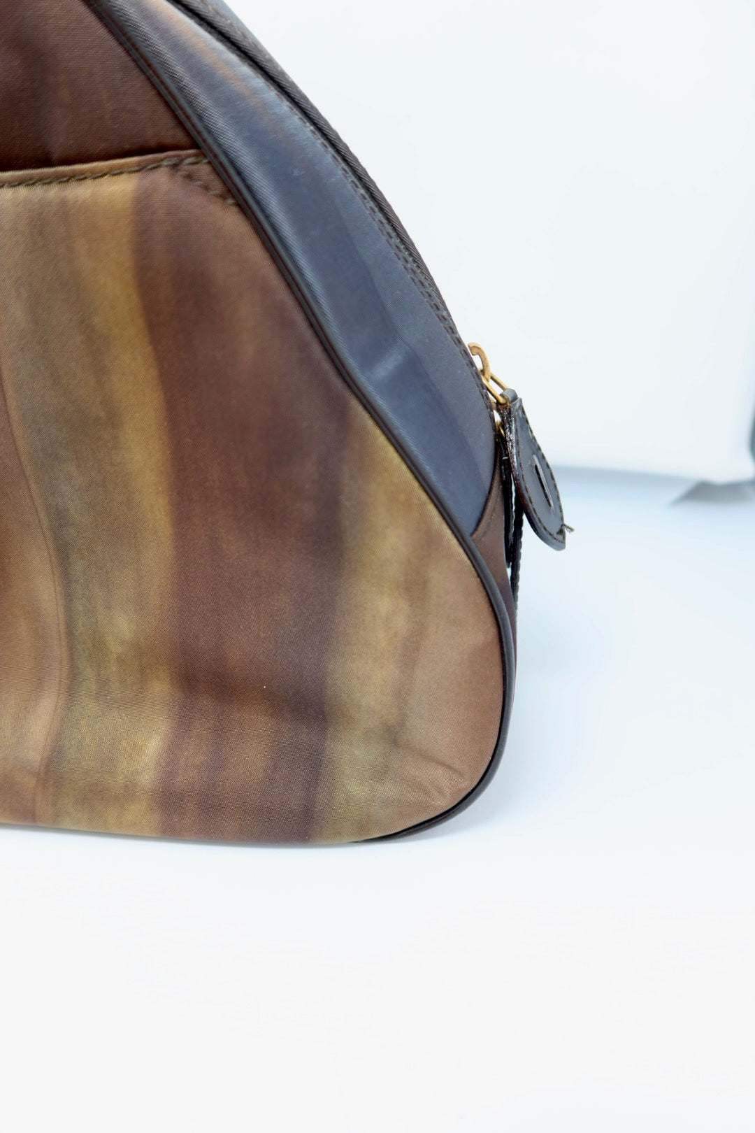 Christian Dior Double Saddle Brown Nylon Handbag