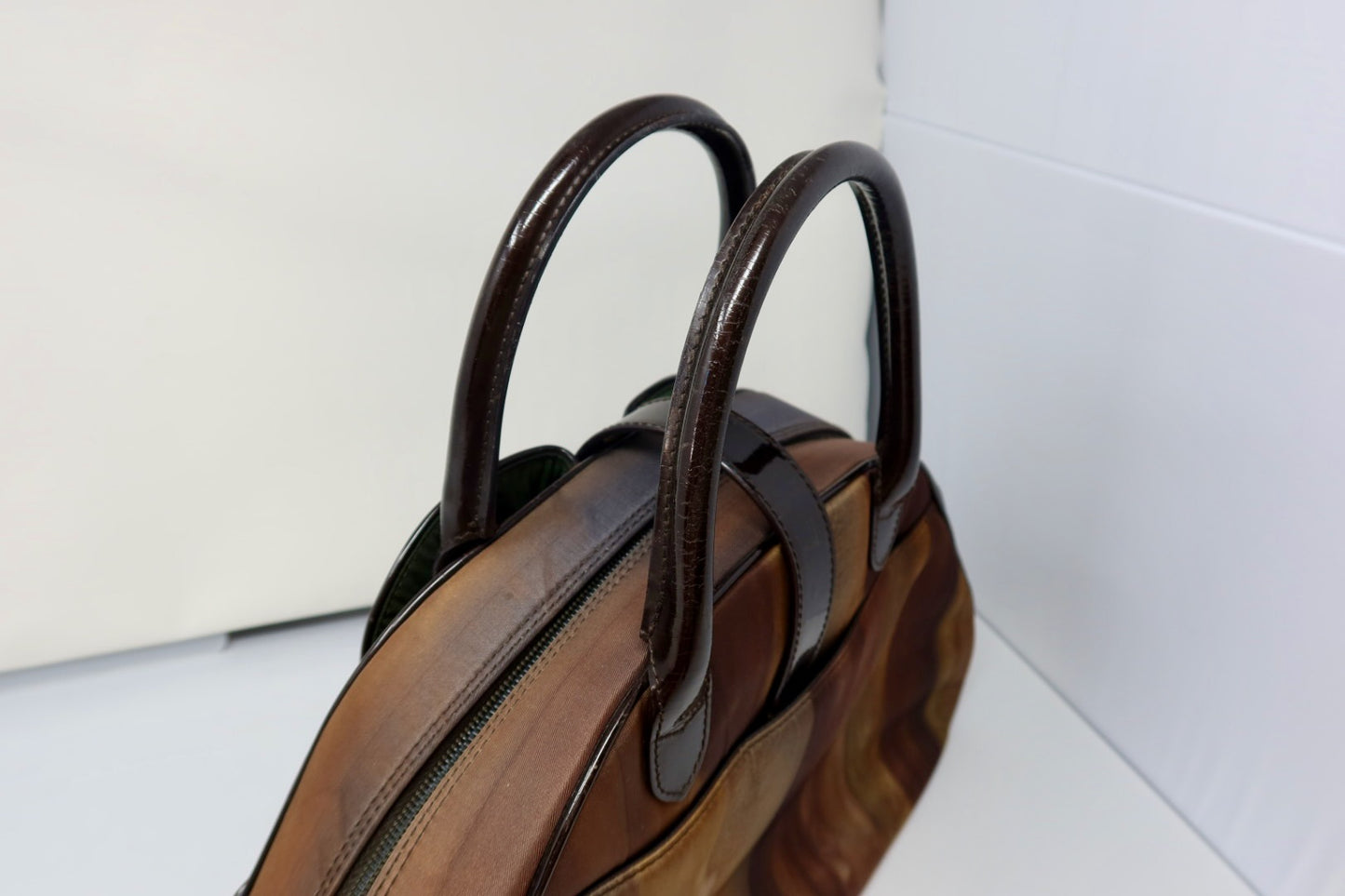 Christian Dior Double Saddle Brown Nylon Handbag