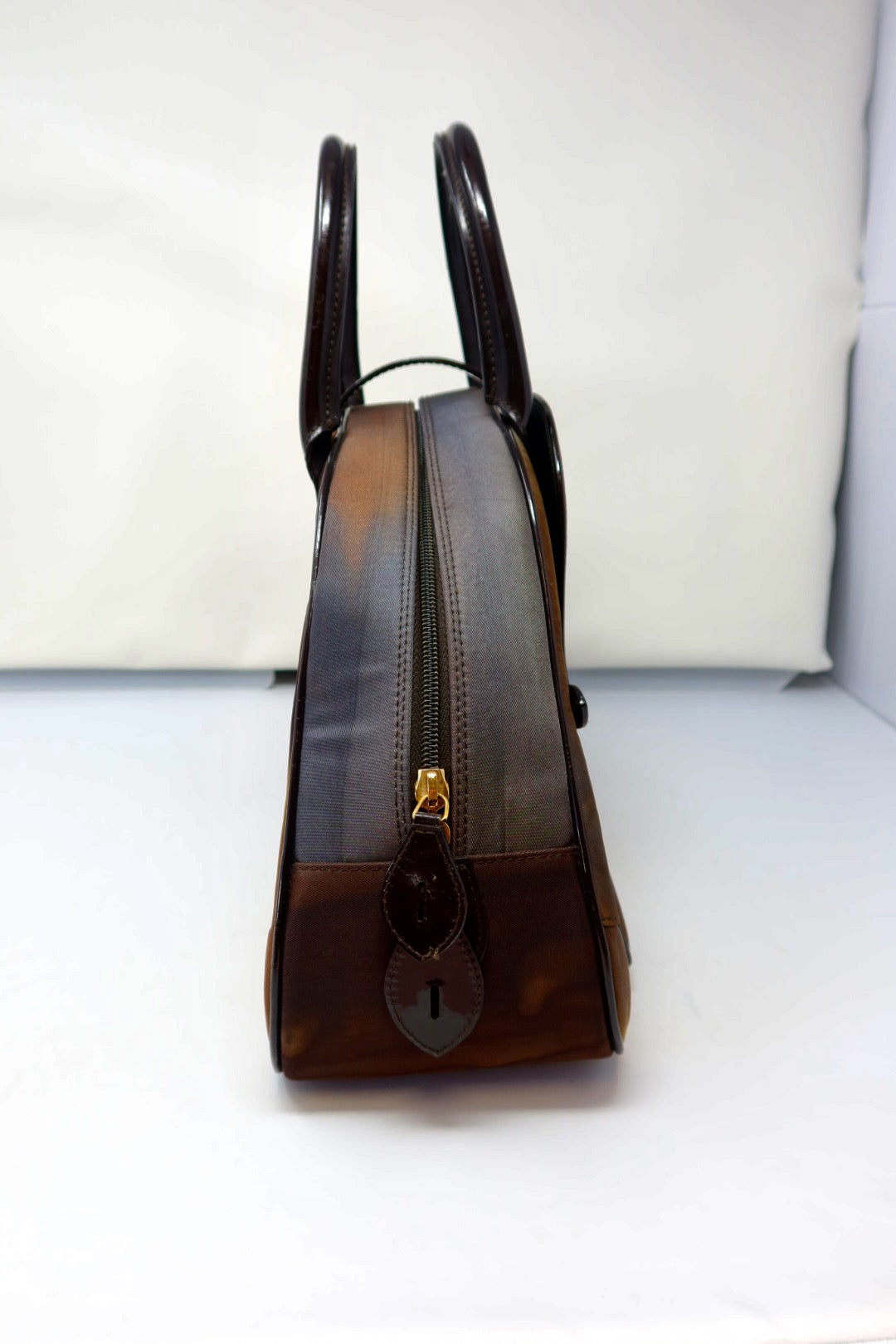 Christian Dior Double Saddle Brown Nylon Handbag