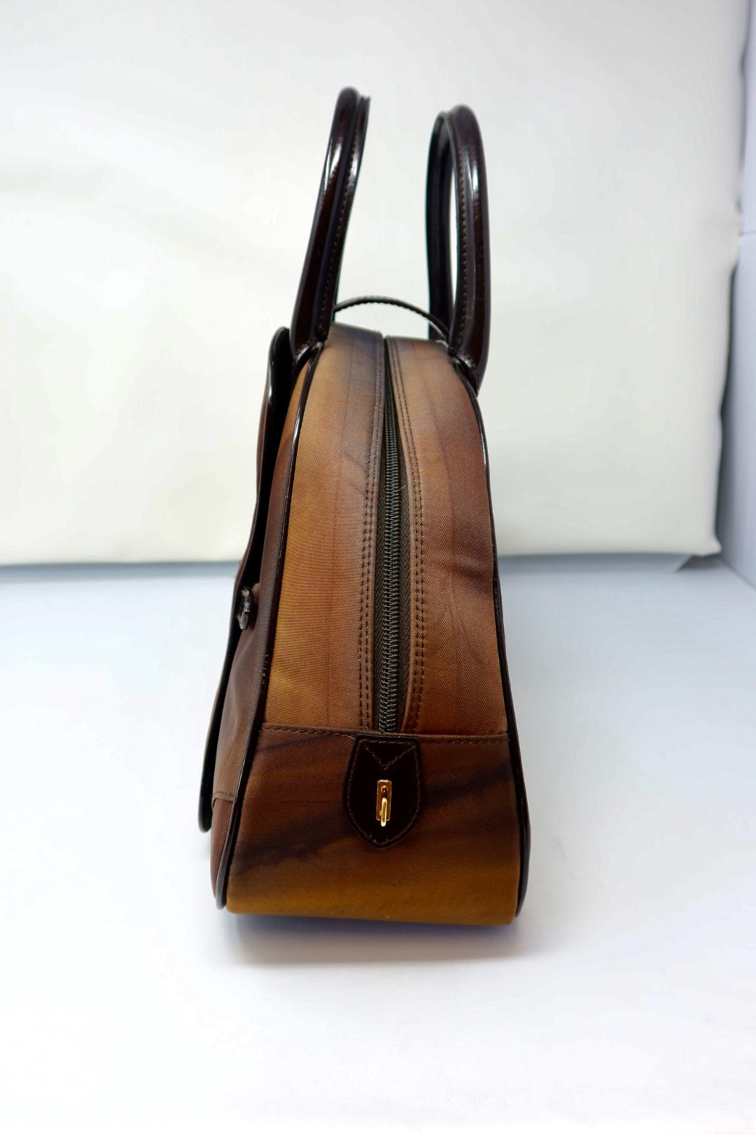 Christian Dior Double Saddle Brown Nylon Handbag