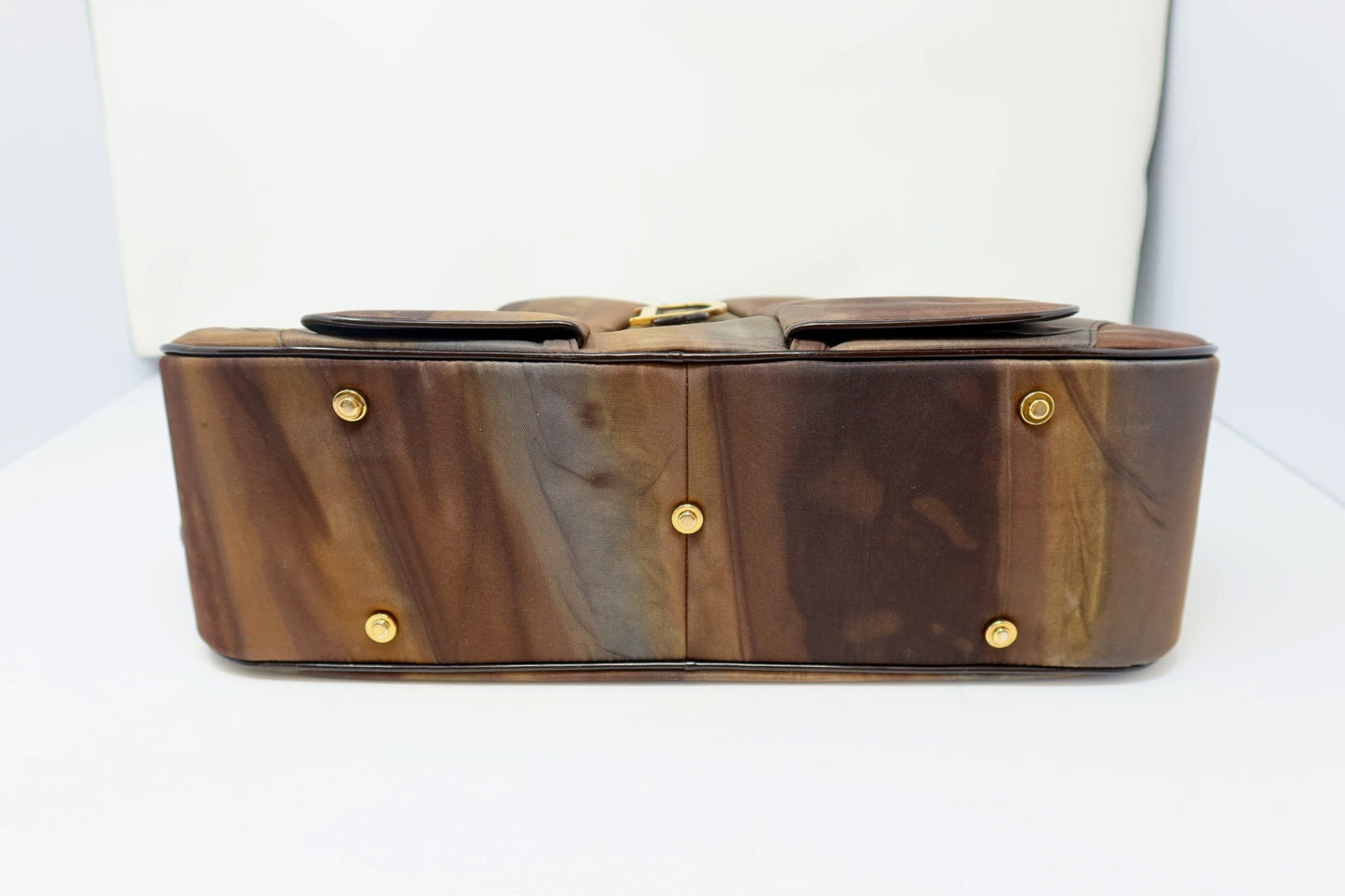 Christian Dior Double Saddle Brown Nylon Handbag