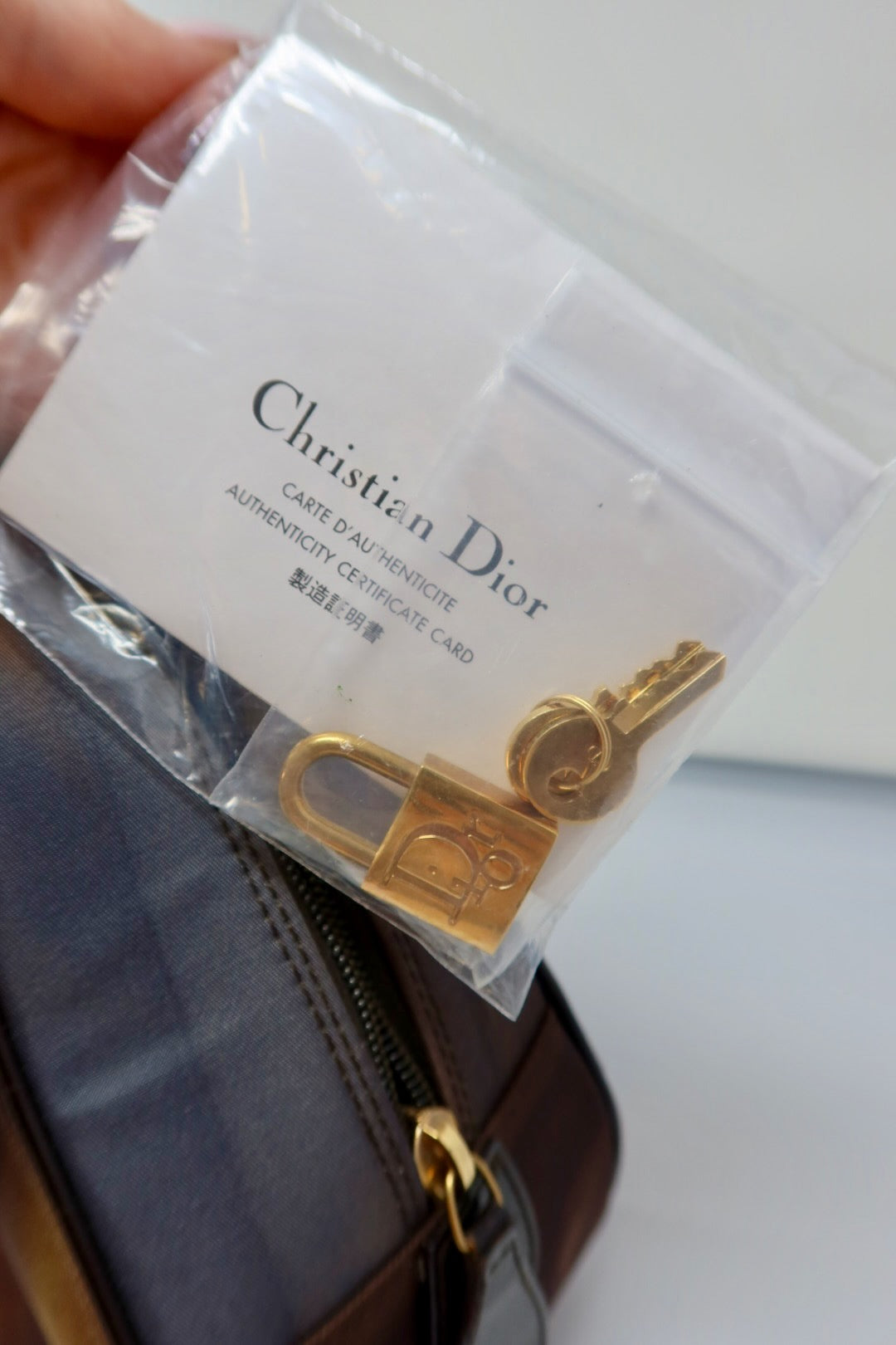 Christian Dior Double Saddle Brown Nylon Handbag