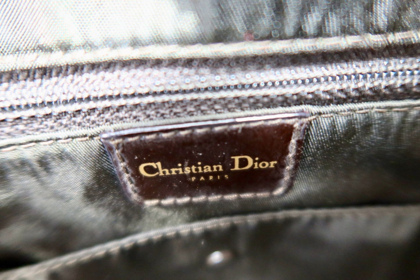 Christian Dior Double Saddle Brown Nylon Handbag