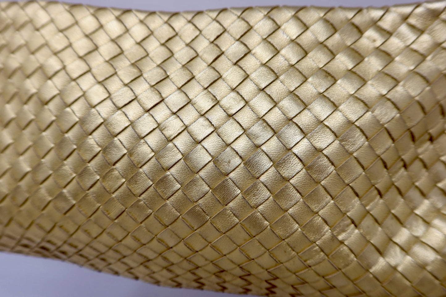 Bottega Veneta Intrecciato Gold Shoulder Bag Leather