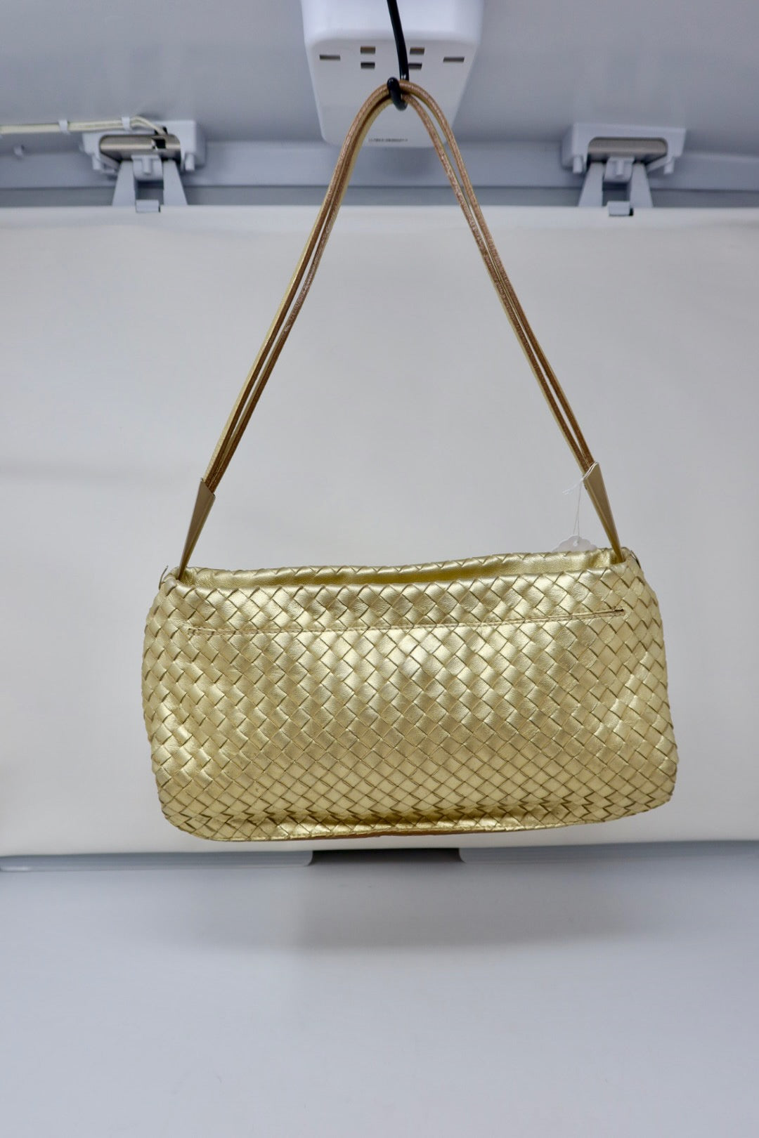 Bottega Veneta Intrecciato Gold Shoulder Bag Leather
