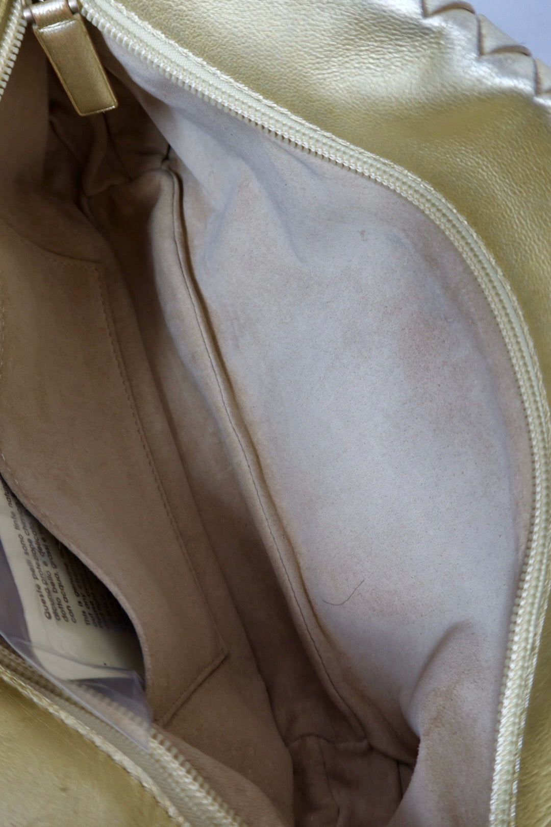 Bottega Veneta Intrecciato Gold Shoulder Bag Leather