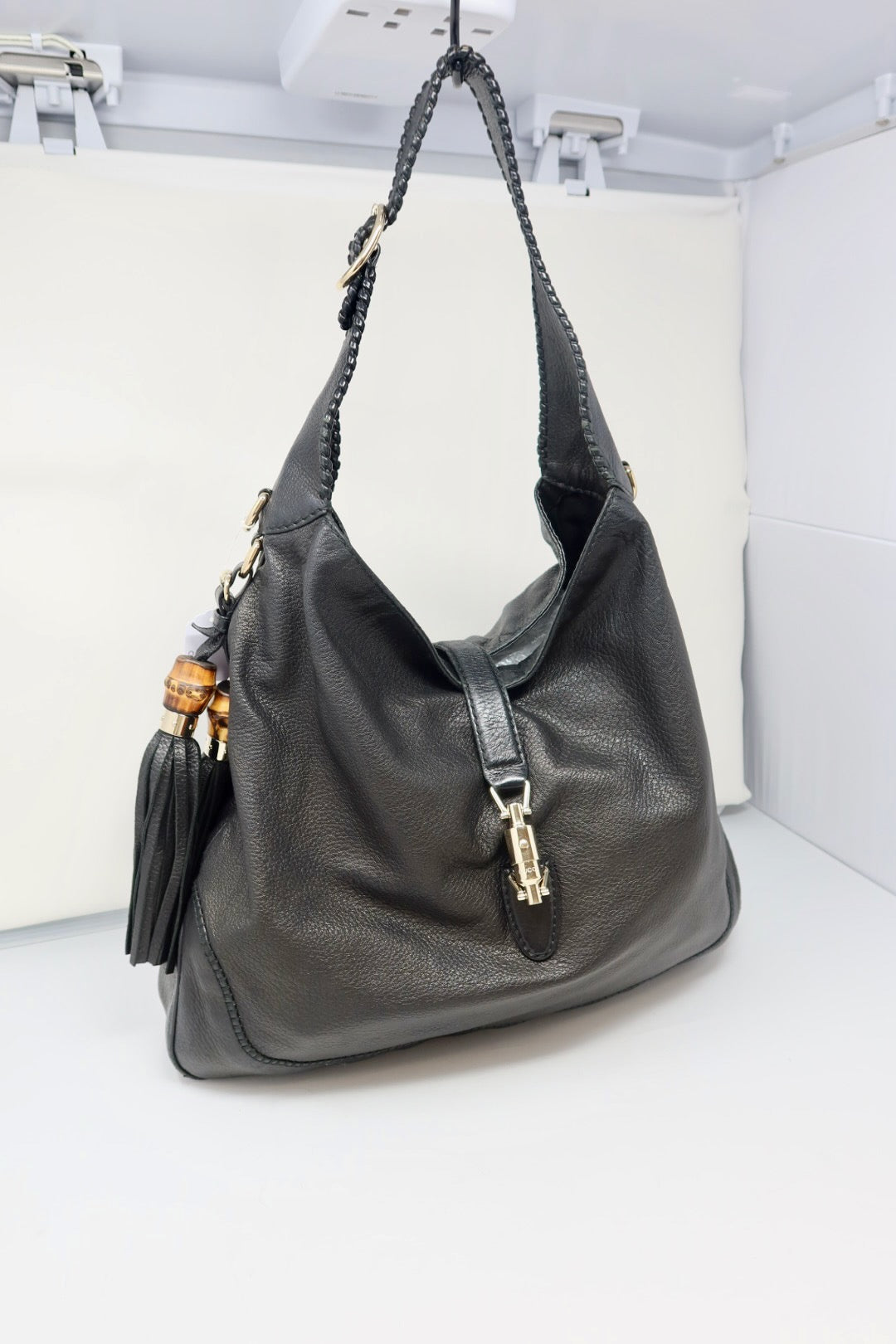Gucci Jackie Bamboo Leather Shoulder Bag