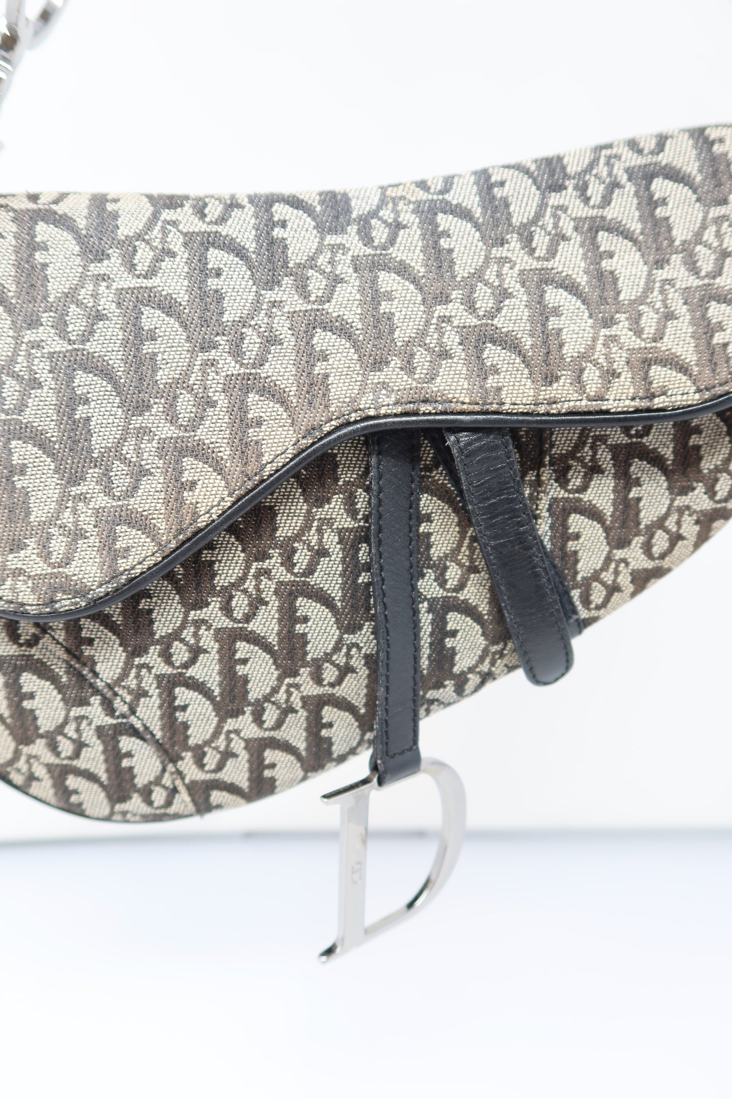 Dior Trotter Black Canvas Saddle Bag