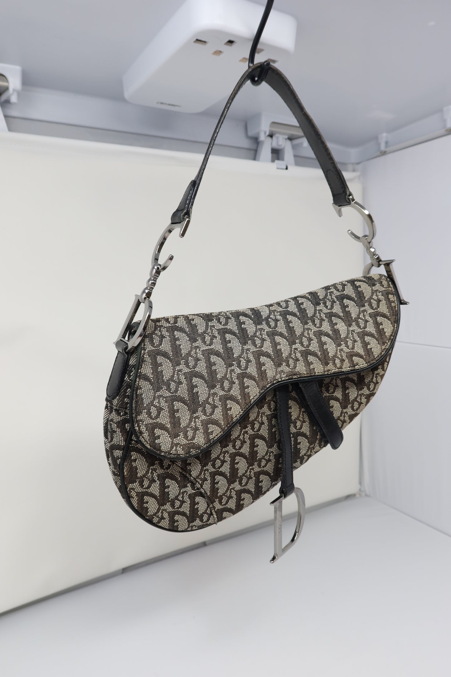 Dior Trotter Black Canvas Saddle Bag